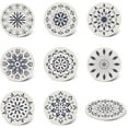 thumbnail image 1 of Set of 9 Geometric Flower Absorbing Stone Coasters with Cork Base Ceramic Drink Coasters Funny Birthday Housewarming for Tabletop Protection Suitable for Kinds of Cups Wooden Table, 1 of 7