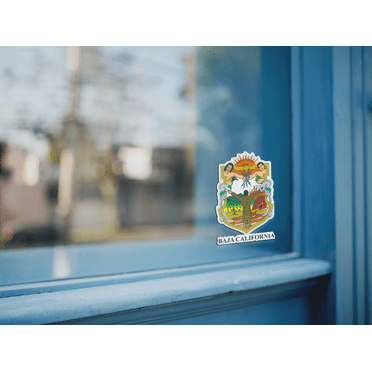 Set Baja California Mexico. Coat of Arms State Emblem Escudo de Armas Decals Stickers Full Color/Weather Proof