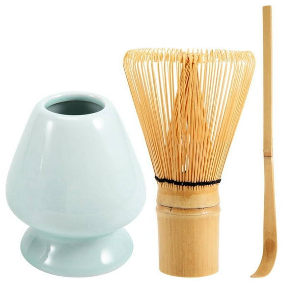 Set Bamboo Matcha Tea 100 (Chasen), Traditional Scoop, Holder