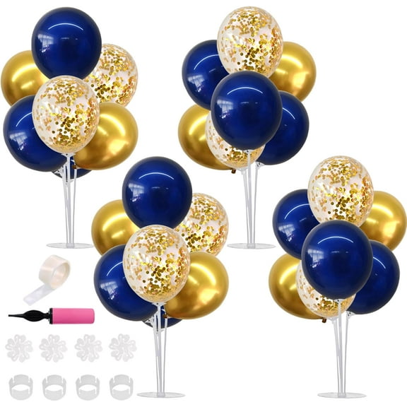 Set Black Gold Balloon Centerpieces for Table,Balloon Stand Kit for Black Gold Party Decor 40th 50th 60th 70th Birthday Decorations Halloween Anniversary Graduation