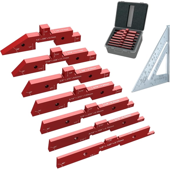 Set up Blocks for Woodworking, 7 Pcs Precision Aluminum Router Table Setup Bars(Each Block has Different Thickness), Setup Blocks for Woodworking and Router Table Saw Accessories