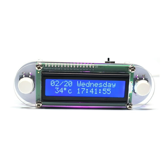 Set Candlelight Effect LCD1602 Vibration Clock DIY Kit DIY Electronic Digital Clock DIY Clock Set Digital LED Electronic Clock DIY Kits Set