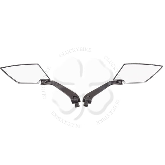 Set Carbon Rear View Side Mirrors Universal 8mm 10mm Right Left Turn Adapters