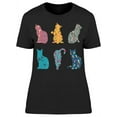 thumbnail image 1 of Set Cat Silhouette With Pattern T-Shirt Women -Image by Shutterstock, Female Small, 1 of 2