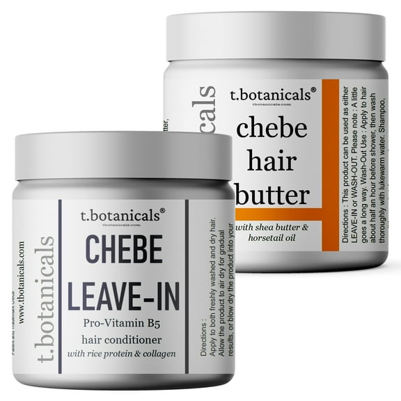 Set of Chebe Butter and Chebe Leave In Conditioner for Lustrous Locks Promote Longer Stronger Hair Growth Thickening Eliminate Hair Breakage Infused with Chebe Powder Made in USA