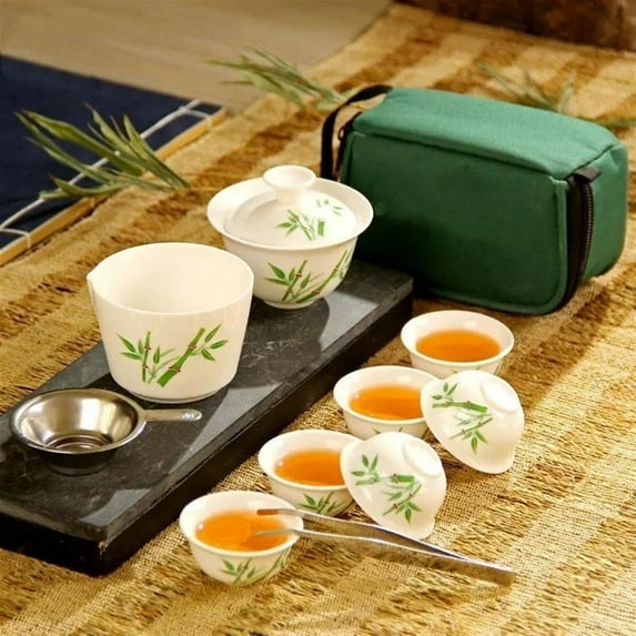 Set Chinese Travel Kung Fu Tea Set Ceramic Portable Teacup Porcelain Service Gaiwan Tea Cups Mug Of Tea Ceremony Teapot