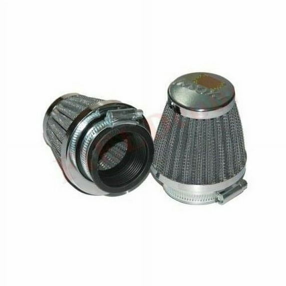 Set Conical Power Air Filters Chrome Back Yamaha RD350 2 Units Clamp on