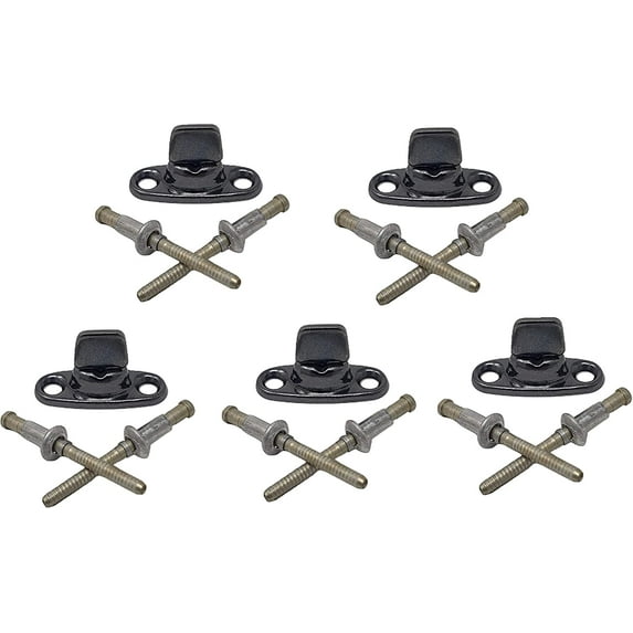 (Set of FIVE) BLACK Turn Button Fastener Soft Top Canvas Retainer Twist Clip WITH RIVETS for HMMWV Humvee M998 Universal Military Vehicles Stainless Steel Common Sense Fastener