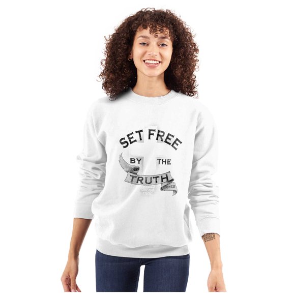 Set Free By Truth Christian Faith Sweatshirt for Men or Women Brisco Brands X