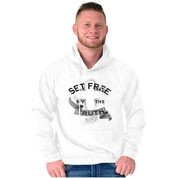 Set Free By Truth Christian Faith Unisex Plus Fleece Graphic Hoodie Brisco Brands 3X