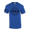 thumbnail image 1 of Set Free John 8:36 Nail Cross Redeemed Mens Christian Short Sleeve T-Shirt Graphic Tee-Heather Royal-small, 1 of 4