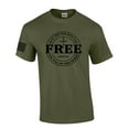 thumbnail image 1 of Set Free John 8:36 Nail Cross Redeemed Mens Christian Short Sleeve T-Shirt Graphic Tee-Military Green-large, 1 of 4