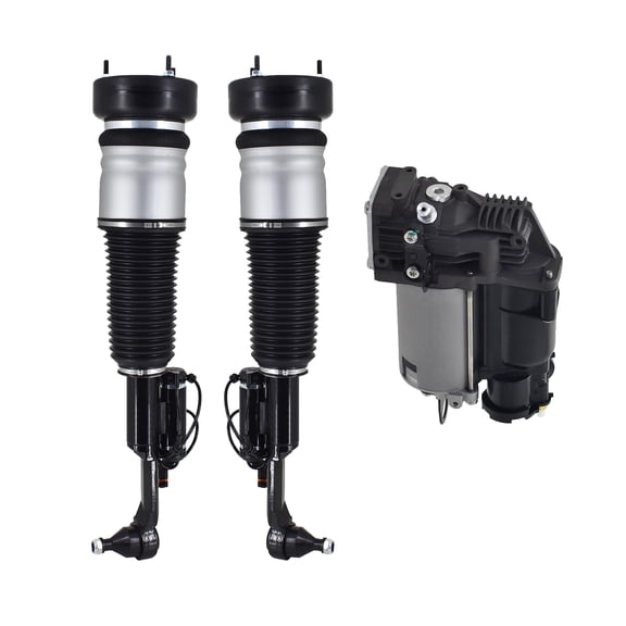 Set of 3 Front Air Airmatic Suspension Spring Strut-Air Suspension Compressor Pump For 2007-2013 Mercedes-Benz S550 AWD