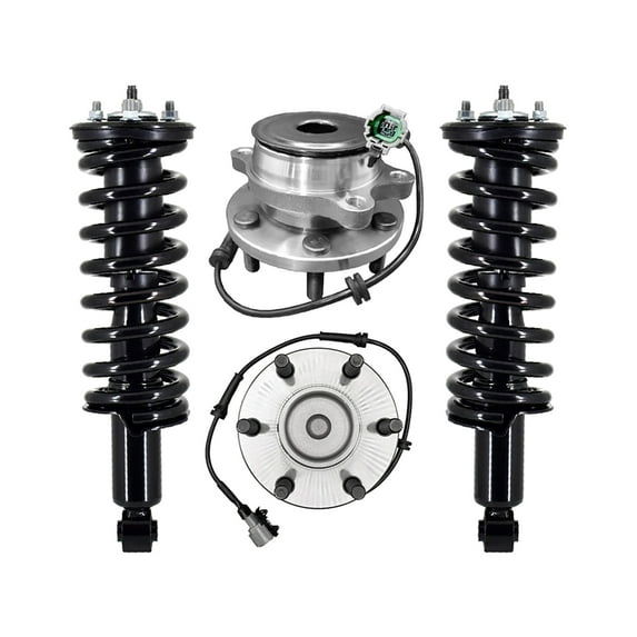Set of 4 Front Quick Complete Strut-Coil Spring Assembly-Wheel Hub Bearing Assembly For 2005-2012 Nissan Pathfinder