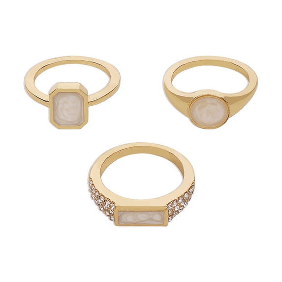 Set Geometric Retro Creative Oil Drip Joint Ring