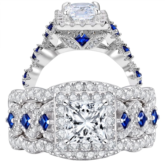 Set, High-End Luxury Square Synthetic Zirconia Rings, Fashionable and ...