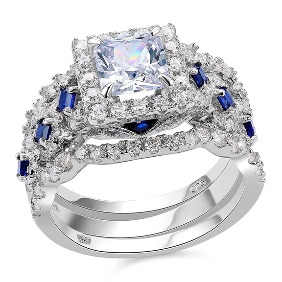 Set High-End Luxury Square Synthetic Zirconia Rings, Fashionable and Elegant Ladies' Rings for Proposal, Engagement, Wedding Accessories