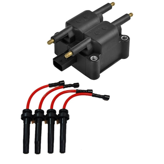 Set of ISA Ignition Coil and Wireset Compatible with 2005-2008 Chrysler PT Cruiser Touring Convertible 2-Door 2.4L 2429CC 148Cu. In. l4 GAS DOHC Turbocharged Replacement for UF189 27587