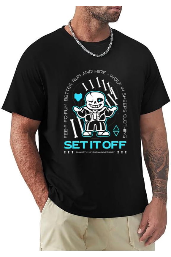 Set It Off Duality Anniversary Rock Band Undertale Inspired T-shirt, for men & women, up to size 5XL.