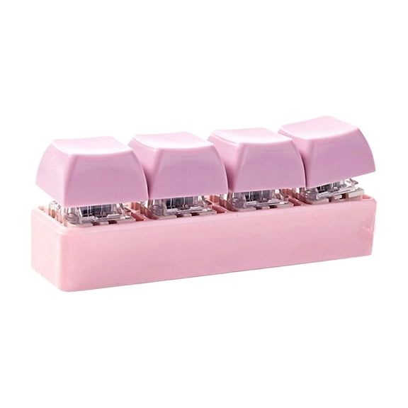 Set, Keyboard Clicker Squeeze, Sensory Toys for Student with Autism, Relaxation Squeeze Toys, 3X1X1 Inch 4-Key Pink Mechanical Key Press Toys for Gentle Consistent Tactile