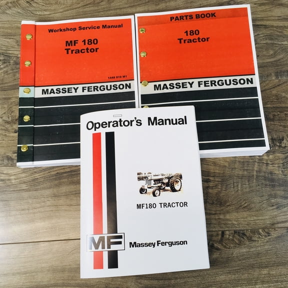 Set Massey Ferguson Mf 180 Tractor Service Repair Owners Operators Parts Manuals