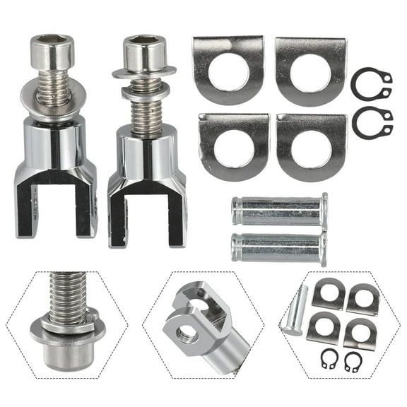 Set Motorcycle 29mm Foot Pegs Support Mount Clevis Kit For Harley FXST