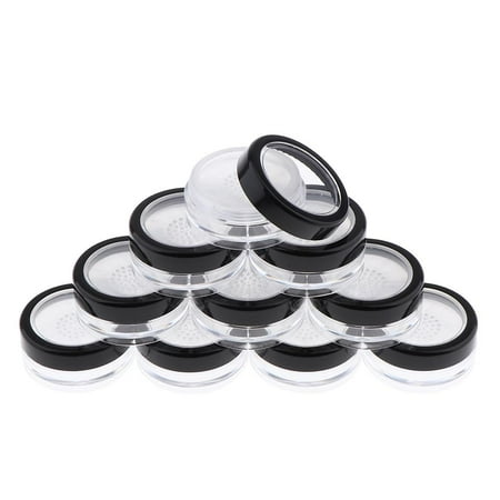 Set Of 10 Jar Travel Blusher Jars Loose Setting With Sifter And Lid