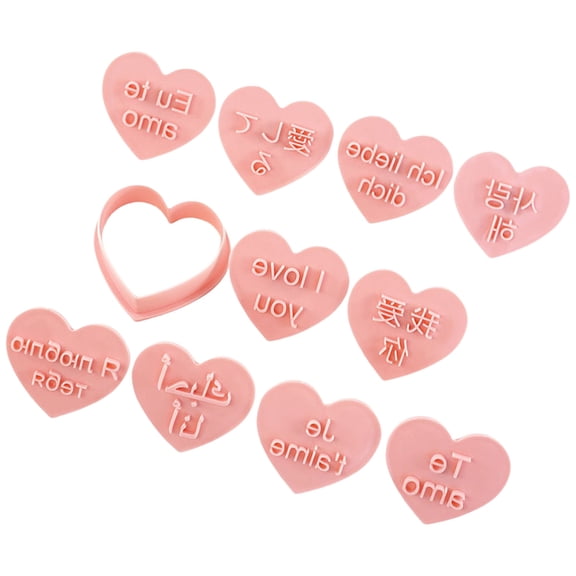 Set Of 10 Language Love You Cookie Cutters Biscuits Molds For Baking Enthusiasts