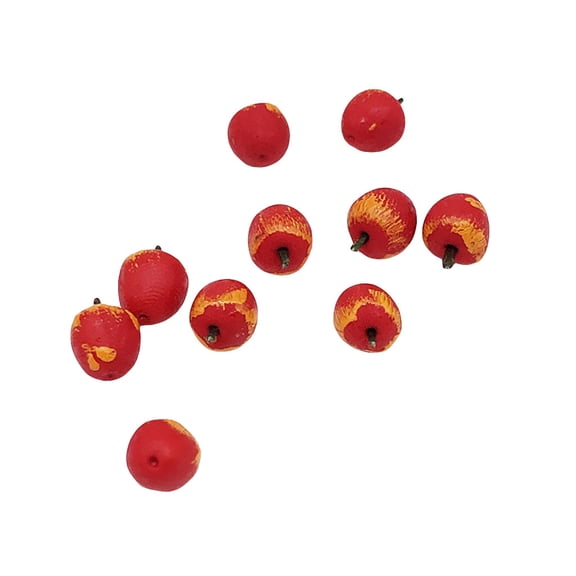 Set Of 10 Miniature Red Apple Fruit Models For 1 12 Scale Dollhouse Kitchen Dining Decor