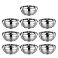 thumbnail image 1 of Set Of 10 Multipurpose Steel Rice Bowls Extra Thick Wall Front Ideal For Daily Meals Parties, 1 of 12