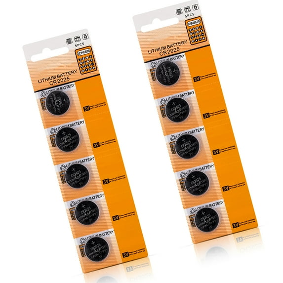 Set Of 10pc/5pc CR2025 Coin Batteries CR2025 3V Lithium Button Cell For Watches, Calculators Portable Electronics