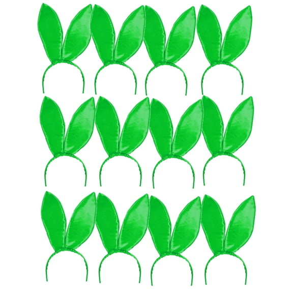 Set Of 12 9.5" Green Satin Easter Bunny Rabbit Costume Ears Costume Accessories