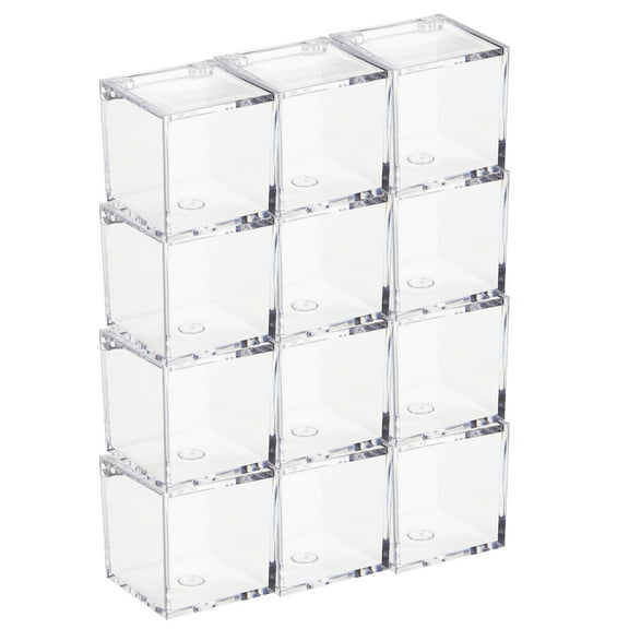 Set Of 12 Clear Dustproof Candy Packaging Boxes Plastic Storage Cases for Sweets and Cookie Square Cube Containers