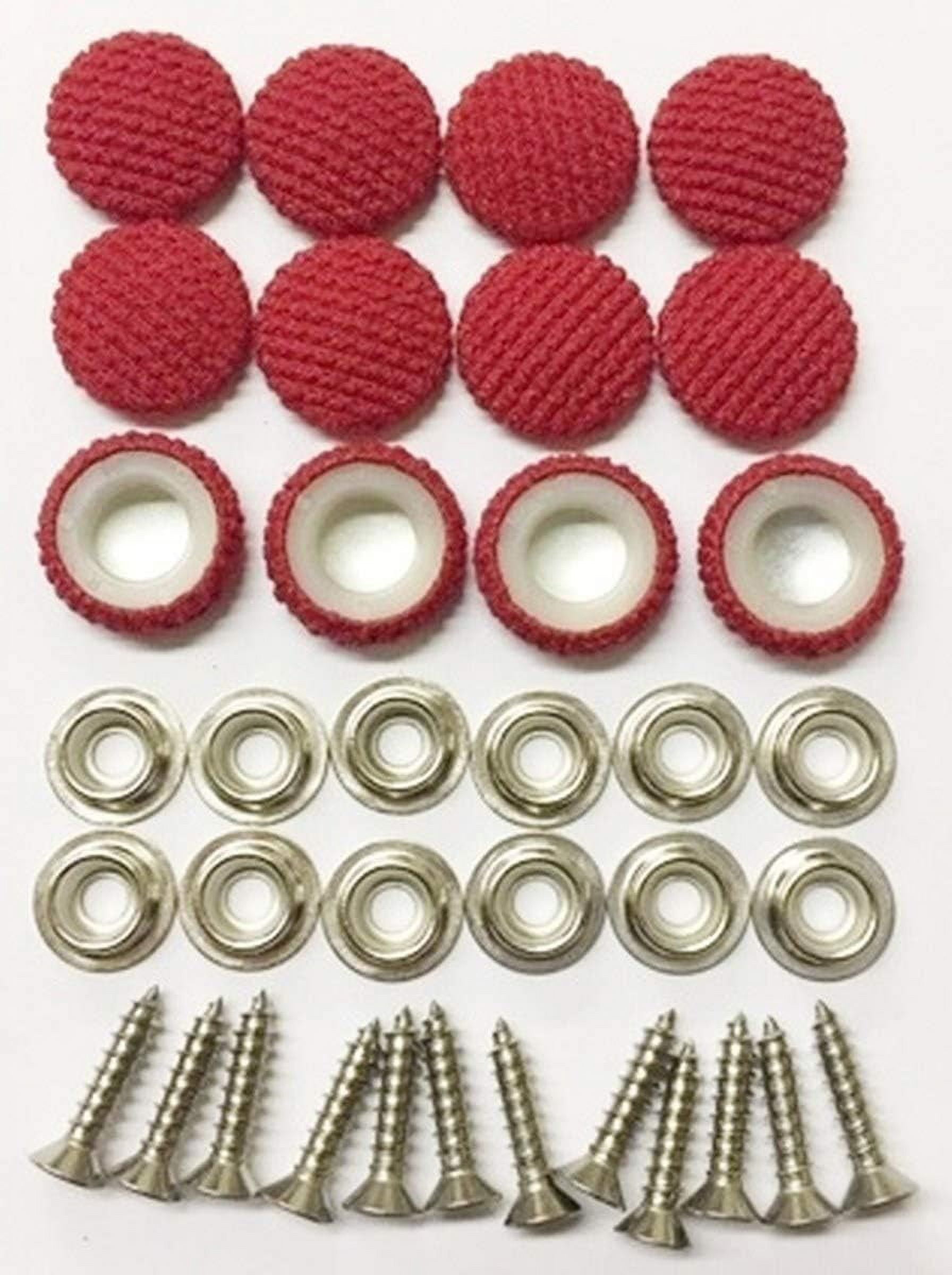 Set Of 12 Dura Snap Upholstery Buttons Bright Red Fabric (303/4