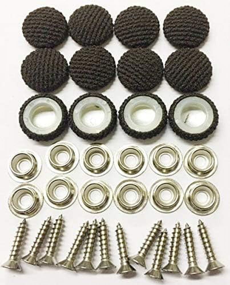 Set Of 12 Dura Snap Upholstery Buttons Dark Brown Fabric (303/4