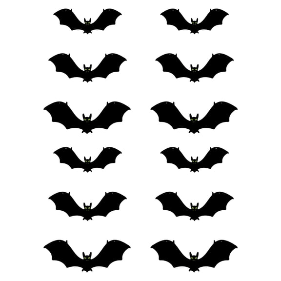 Set Of 12 Flying Bats Festives Decoration Glow in Dark Eye Bat for Halloween Tree and Porch Haunting Yard Decoration