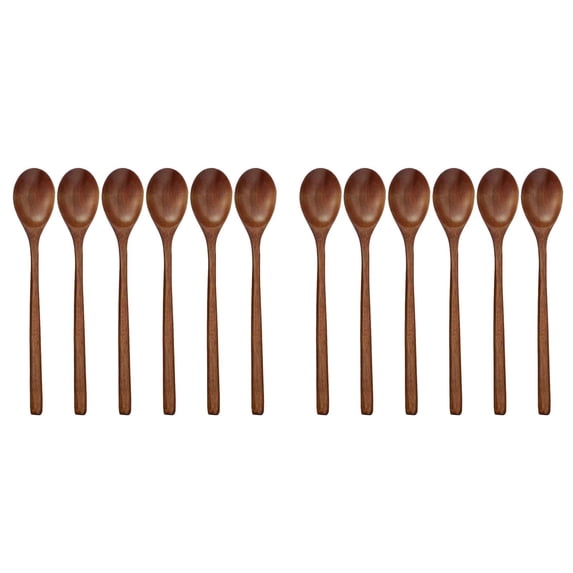 Set Of 12 Long Wooden Spoon Natural Wooden Soup Spoon for Dinner Lunch Home Decor