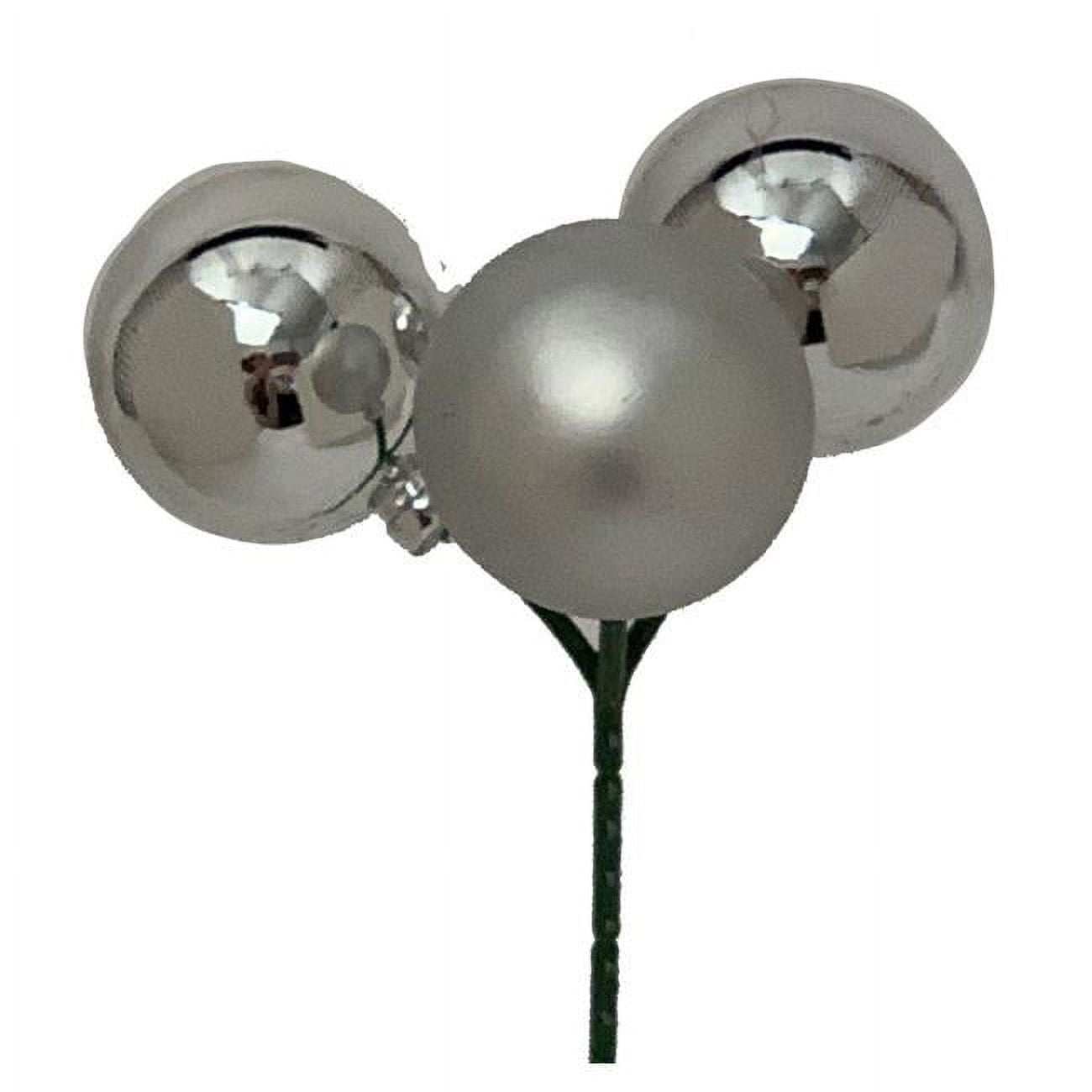 Silver Plastic Ball Ornament Cluster Set of 12