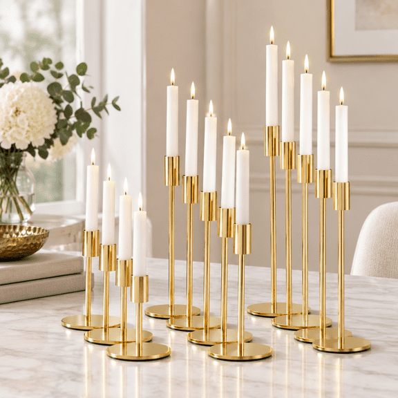 Set Of 12 Taper Candle Holder Bulks For Wedding Party