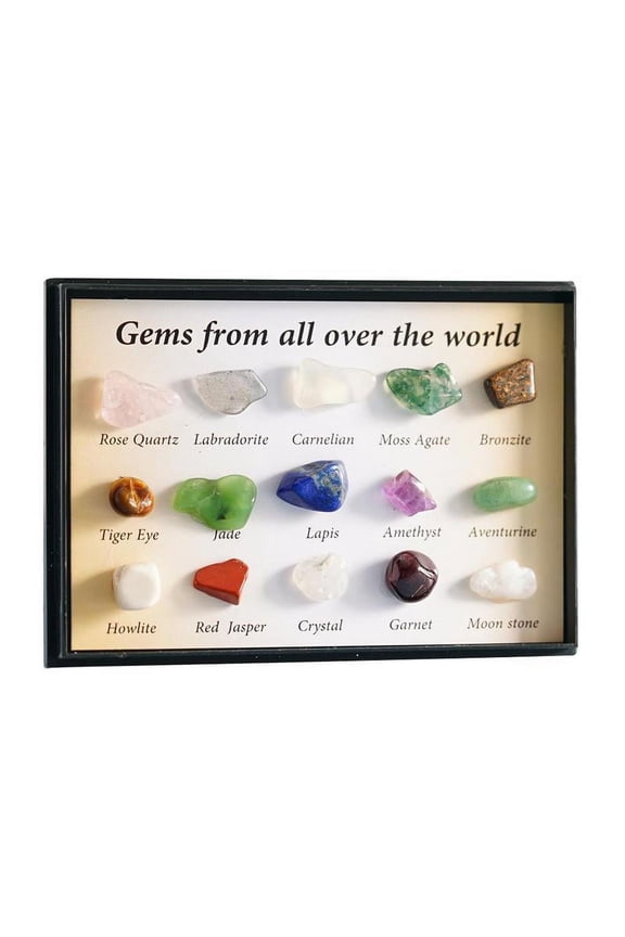 Set Of 15 Healing Crystal Natural Gemstone Reiki Chakra Collection Stone Kits I5G4