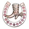 thumbnail image 1 of Set Of 16 Western Screw Back Concho Amethyst Horseshoe Boots Crystals, 1 of 4