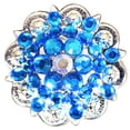thumbnail image 1 of Set Of 16 Western Screw Back Concho Capri Blue Ab Crystal 1-1/4In Saddle, 1 of 7