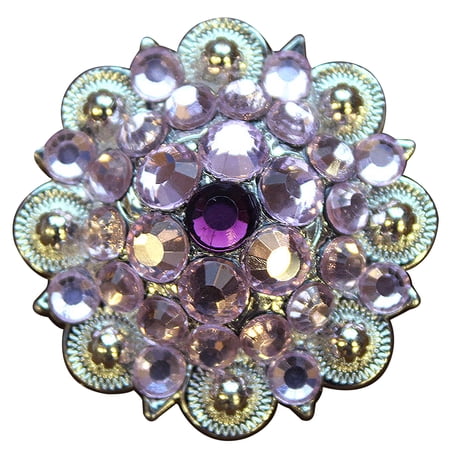 Set Of 16 Western Screw Back Concho Purple Crystals 1-1/4In. Saddle