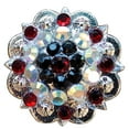 thumbnail image 1 of Set Of 16 Western Screw Back Concho Siam Ab Crystals 1-1/4In. Saddle, 1 of 7
