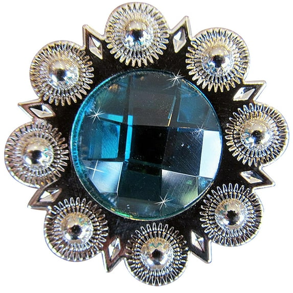 Set Of 16 Western Screw Back Concho Turquoise Berry Bling Cowgirl Hilason