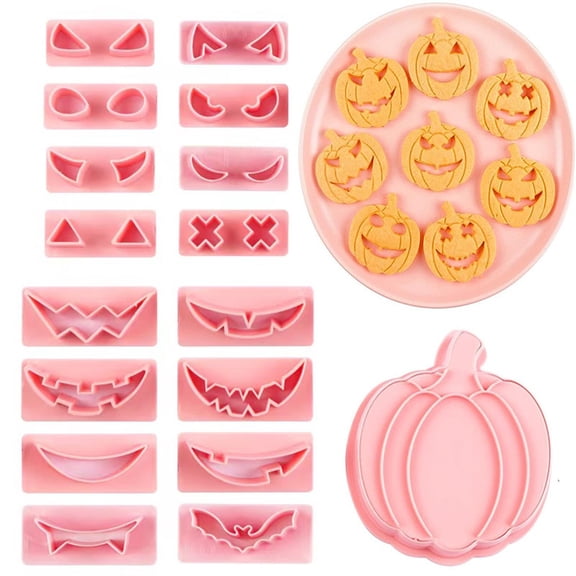 Set Of 17 Mini Pumpkin Cookie Cutters DIY 3D Halloween Pumpkin Baking Mould Set For Party