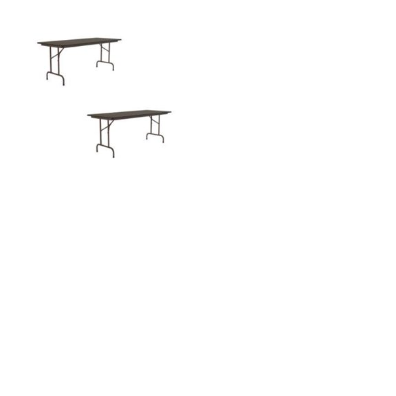 Set Of 2 24"W x 72"D  Melamine Top Folding Table in Walnut Finish