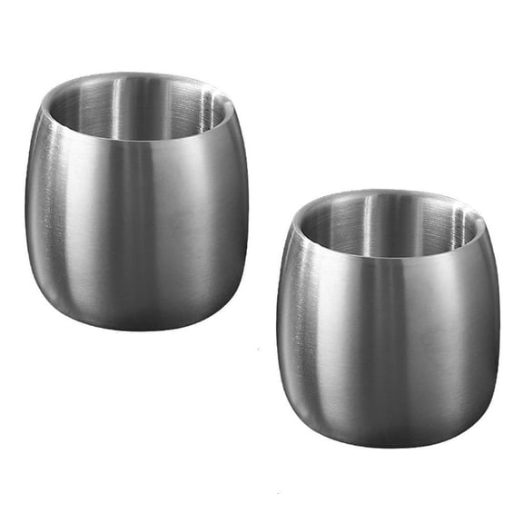 Set Of 2 304Stainless Steel Drinking Cups Coffee Mugs Double Walled Glasses Stackable Drinkwares for Picnics and Hiking
