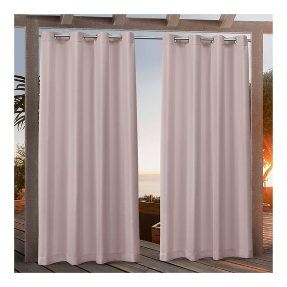Set Of 2 (96"x54") Outdoor Canvas Grommet Top Light Filtering Window Curtain Panels Blush Pink: Weather-Resistant