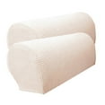 thumbnail image 1 of Set Of 2 Armrest Covers, Stretch Arm Couch Arm Rest Cover Anti-Slip Spandex Sofa Arm Caps Slipcovers - Beige, as described, 1 of 8